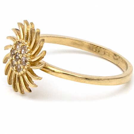 Inel Raze de Soare din aur galben 14K cu zirconia – GOLD PIC [4]