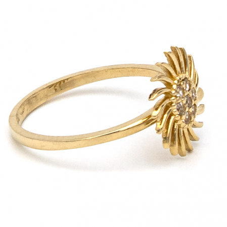 Inel Raze de Soare din aur galben 14K cu zirconia – GOLD PIC [5]
