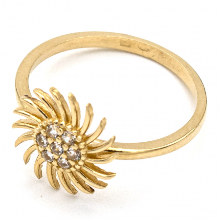 Inel Raze de Soare din aur galben 14K cu zirconia – GOLD PIC [3]