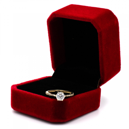 Inel Spark din aur galben 14K cu zirconii – inel de logodnă elegant [1]