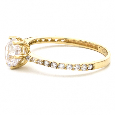 Inel Spark din aur galben 14K cu zirconii – inel de logodnă elegant [3]