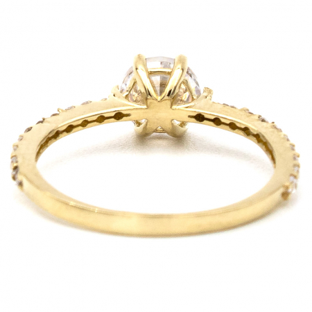 Inel Spark din aur galben 14K cu zirconii – inel de logodnă elegant [5]