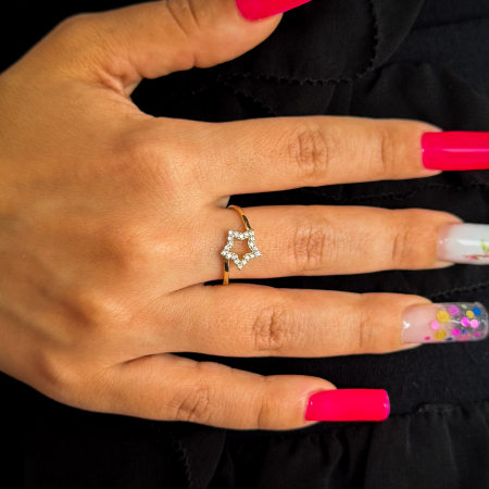 Inel Stea din aur galben 14K – GOLD PIC [1]