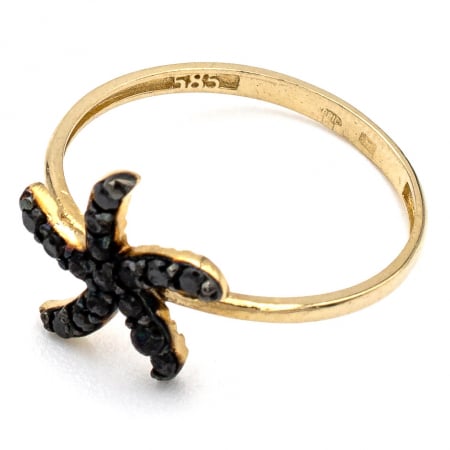 Inel stea de mare din aur galben 14K cu zirconia – GOLD PIC [3]