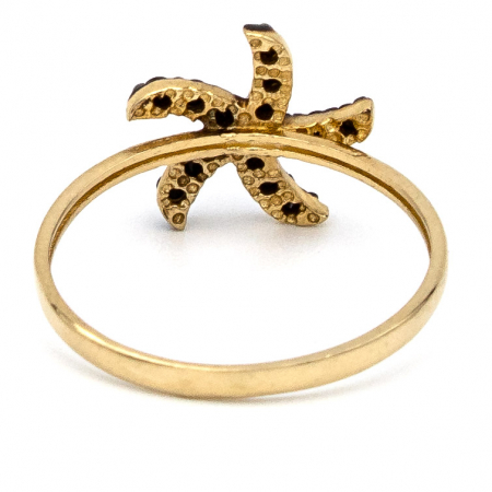 Inel stea de mare din aur galben 14K cu zirconia – GOLD PIC [6]