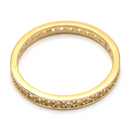 Inel aur galben 14K cu pietre zirconia albe – model Tennis [3]