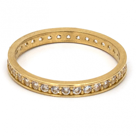 Inele - Inel aur galben 14K cu pietre zirconia albe – model Tennis