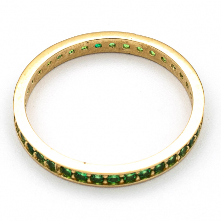 Inel aur galben 14K cu zirconia verde – model Tennis [3]
