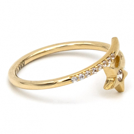 Inel Tip Cui cu Stea din aur galben 14K – GOLD PIC [5]