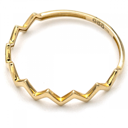 Inel din aur galben 14K cu formă zig-zag – design modern GOLD PIC [3]
