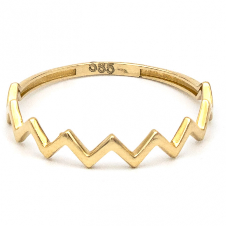 Inel din aur galben 14K cu formă zig-zag – design modern GOLD PIC [0]