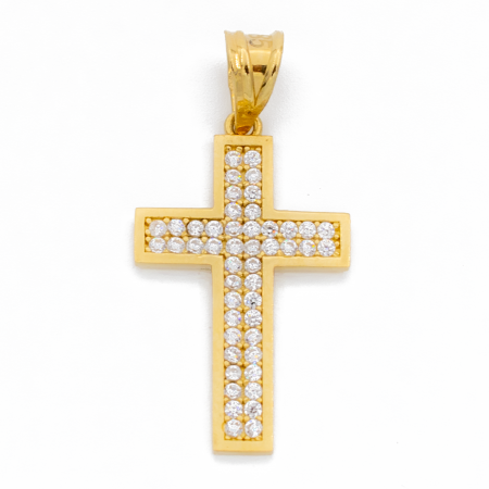 Pandantive - Cruce Aur 14k Pietre Zirconia