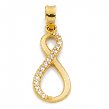 Pandantive - Pandantiv Infinit Aur 14k cu Pietre Zirconia