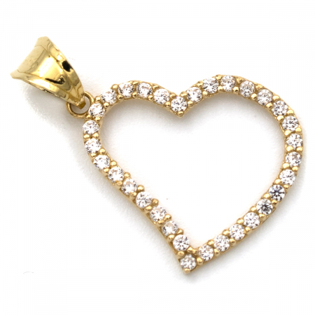 Pandantive - Pandantiv inimă Sweetheart aur galben 14K cu zirconii