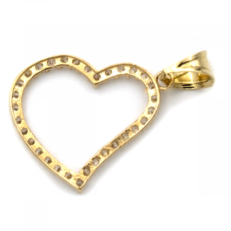 Pandantiv inimă Sweetheart aur galben 14K cu zirconii [1]