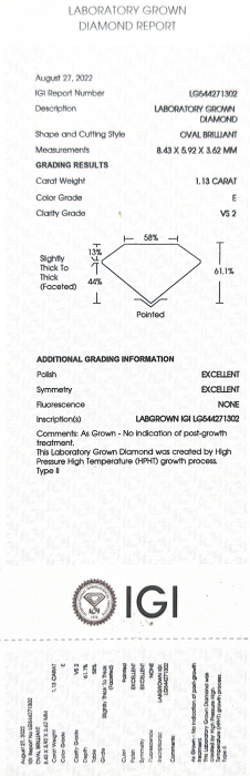 Diamant lab grown 1.13 ct - E VVS2 [2]