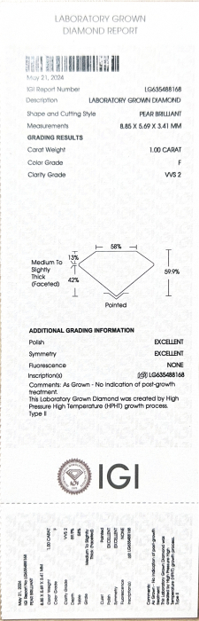 Diamant lab grown 1,00 ct - F VVS2 [2]