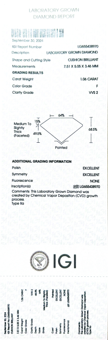 Diamant lab grown 1,00 ct - F VVS2 [2]