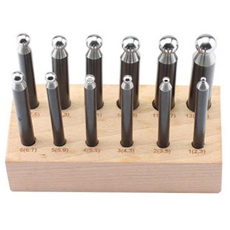 Modelare, decupare, poansonare metale - Set 12 poansoane sferice