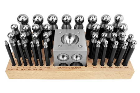Modelare, decupare, poansonare metale - Set poansoane si anka - 37 piese
