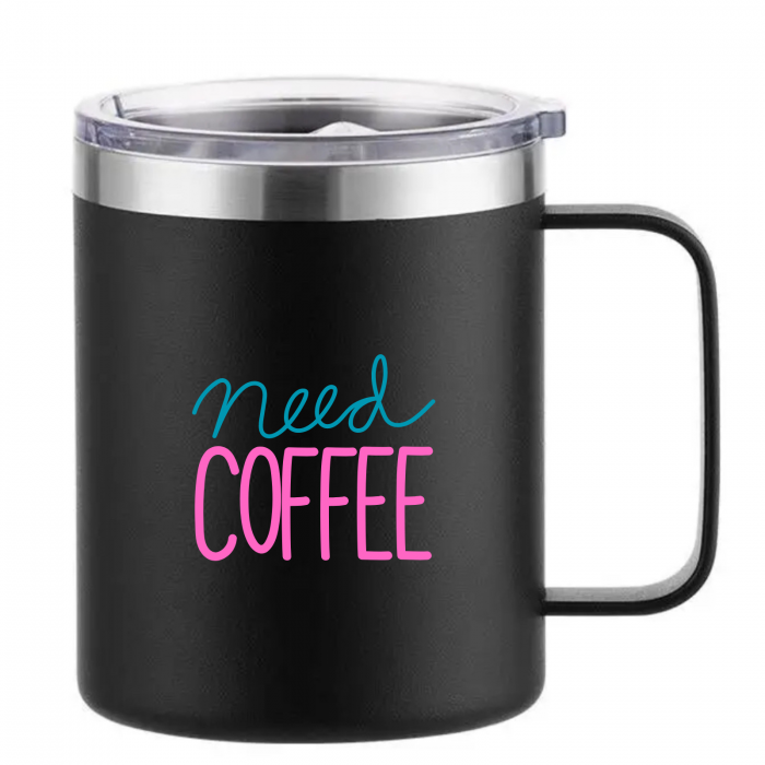 Cana din otel inoxidabil pentru cafea MORNING SHINE, Need Coffee Black 420 ml [1]