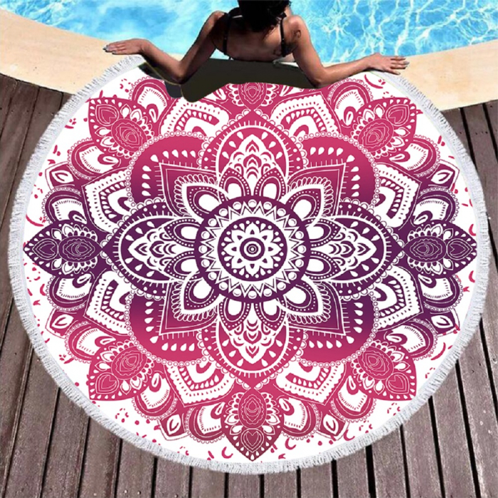 Prosop rotund de plaja ZEN, 150 cm diametru [5]