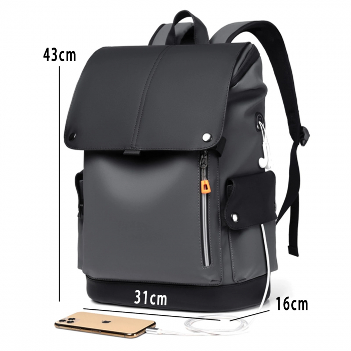 Rucsac pentru laptop cu port USB si iesire pentru casti TECH ZONE [4]