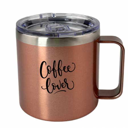 Cana cafea inox - Cana din otel inoxidabil pentru cafea MORNING SHINE, Coffee lover, 420 ml