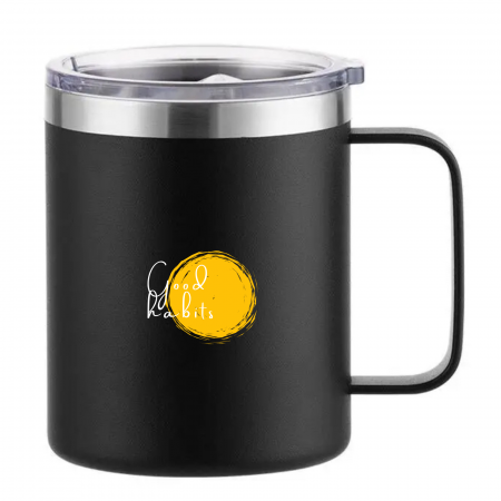 Cana din otel inoxidabil pentru cafea MORNING SHINE, Need Coffee Black 420 ml [1]