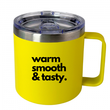 Cana cafea inox - Cana din otel inoxidabil pentru cafea MORNING SHINE, Warm Smooth Tasty, 420 ml