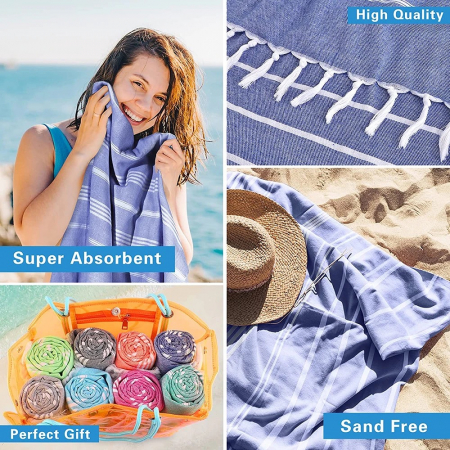 Prosop plaja NATURAL, bumbac 100% [6]