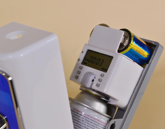 Aparat Automat Programabil pentru Dozare Spray Aerosol, Good Scent, cu afisaj LCD, culoare alba [8]
