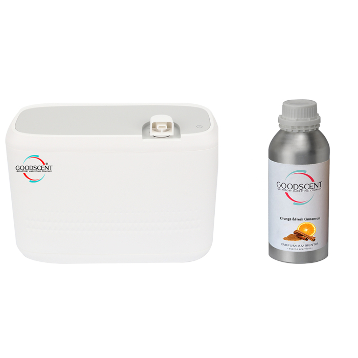 Aparat profesional Parfumare spatii Good Scent GS2400, culoare alba cu rezerva 1 Kg inclusa
