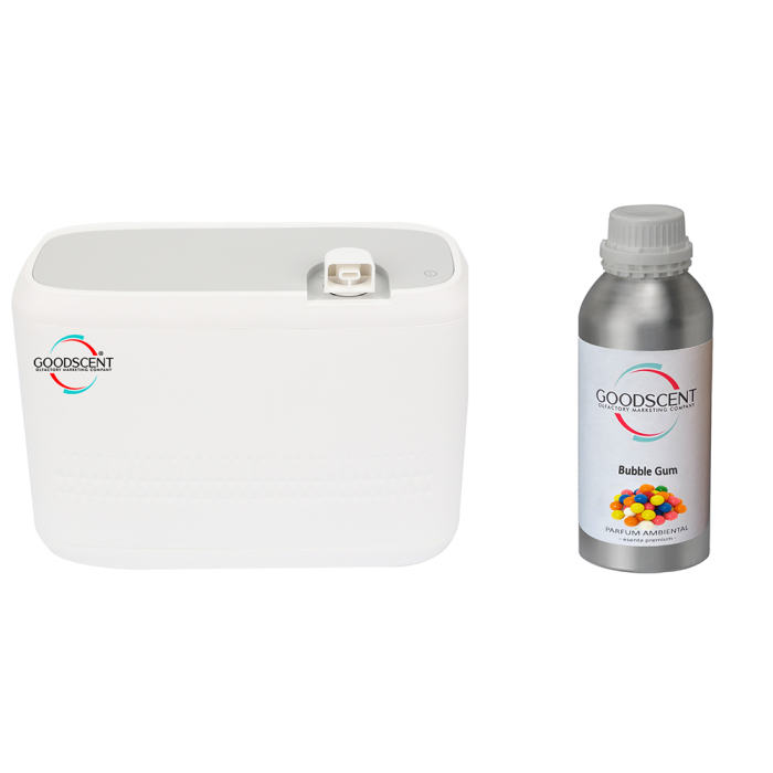 Aparat profesional Parfumare spatii Good Scent GS2400, culoare alba cu rezerva 1 Kg inclusa