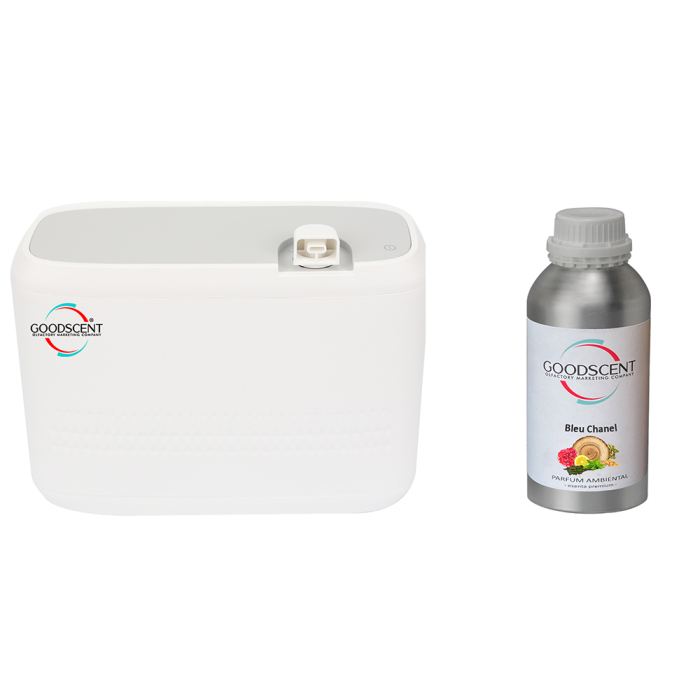 Aparat profesional Parfumare spatii Good Scent GS2400, culoare alba cu rezerva 1 Kg inclusa