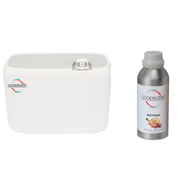 Aparat profesional Parfumare spatii Good Scent GS2400, culoare alba cu rezerva 1 Kg inclusa