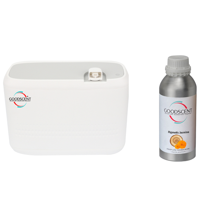 Aparat profesional Parfumare spatii Good Scent GS2400, culoare alba cu rezerva 1 Kg inclusa