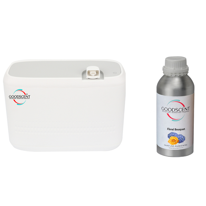 Aparat profesional Parfumare spatii Good Scent GS2400, culoare alba cu rezerva 1 Kg inclusa