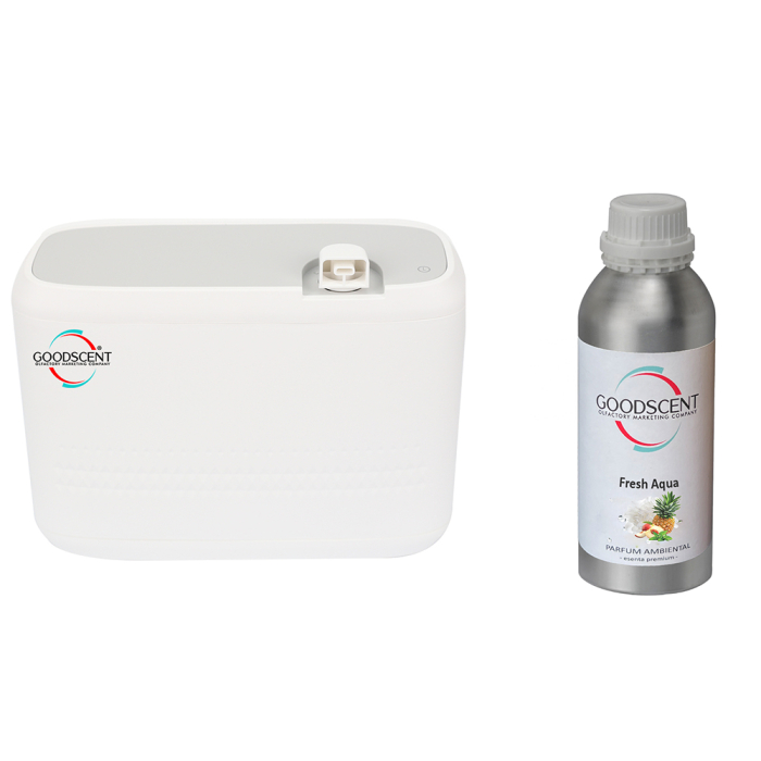 Aparat profesional Parfumare spatii Good Scent GS2400, culoare alba cu rezerva 1 Kg inclusa