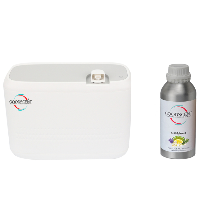 Aparat profesional Parfumare spatii Good Scent GS2400, culoare alba cu rezerva 1 Kg inclusa
