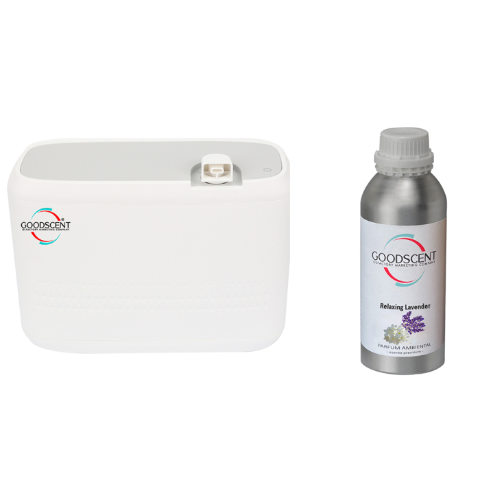Aparat profesional Parfumare spatii Good Scent GS2400, culoare alba cu rezerva 1 Kg inclusa