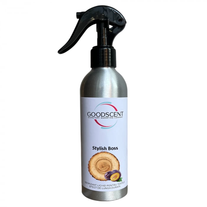 Odorizant Lichid pentru textile, Good Scent, aroma Stylish Boss, 200 g, cu pulverizator