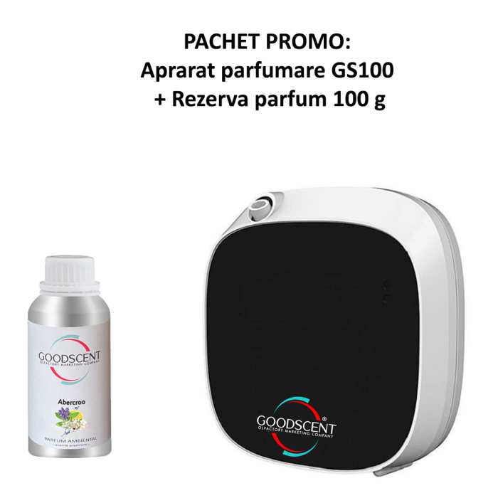 PACHET: Aparat profesional Parfumare spatii Good Scent GS 100, culoare alb si negru cu rezerva inclusa