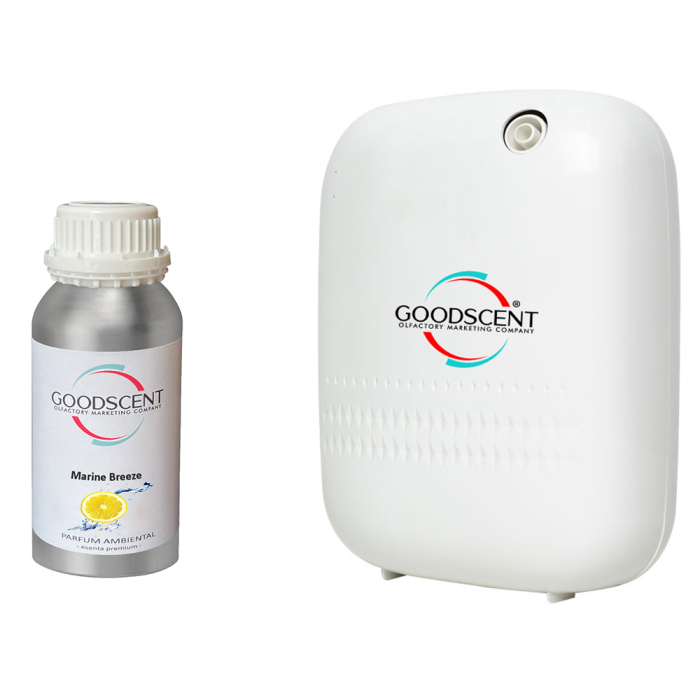 PACHET: Aparat Profesional Parfumare spatii Good Scent GS480, culoare alba cu 500 g esenta inclusa