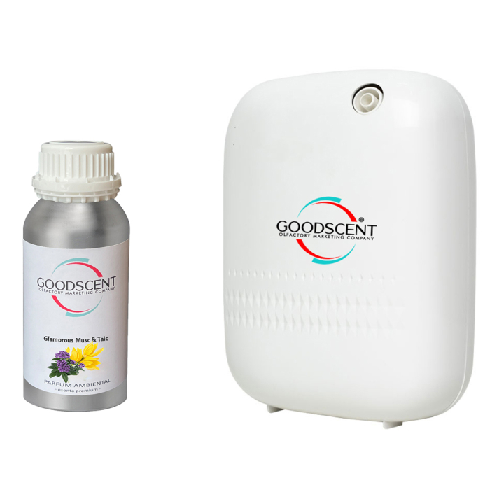 PACHET: Aparat Profesional Parfumare spatii Good Scent GS480, culoare alba cu 500 g esenta inclusa