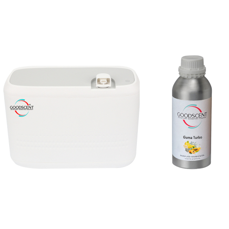 Odorizante Profesionale - Aparat profesional Parfumare spatii Good Scent GS2400, culoare alba cu rezerva 1 Kg inclusa