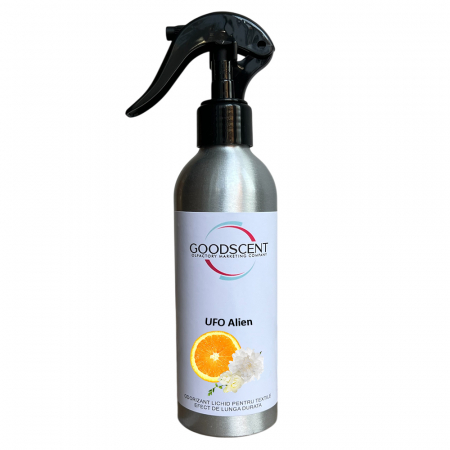 Professional Sprayer Air Freshener - Air Freshener Liquid for fabrics, Good Scent, UFO Alien fragrance, 200gr, with sprayer