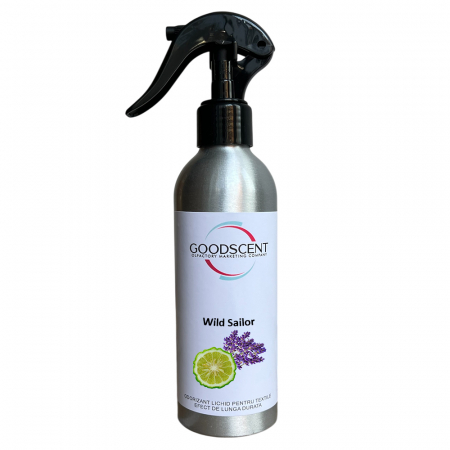 Professional Sprayer Air Freshener - Air Freshener Liquid for fabrics, Good Scent, Wild Sailor fragrance, 200gr, with sprayer