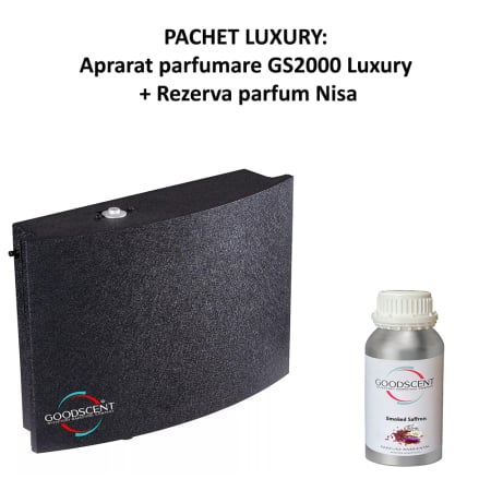 Odorizante Profesionale - PACHET LUXURY: Aparat profesional Parfumare spatii Good Scent GS2000 Luxury, culoare neagra cu  rezerva inclusa