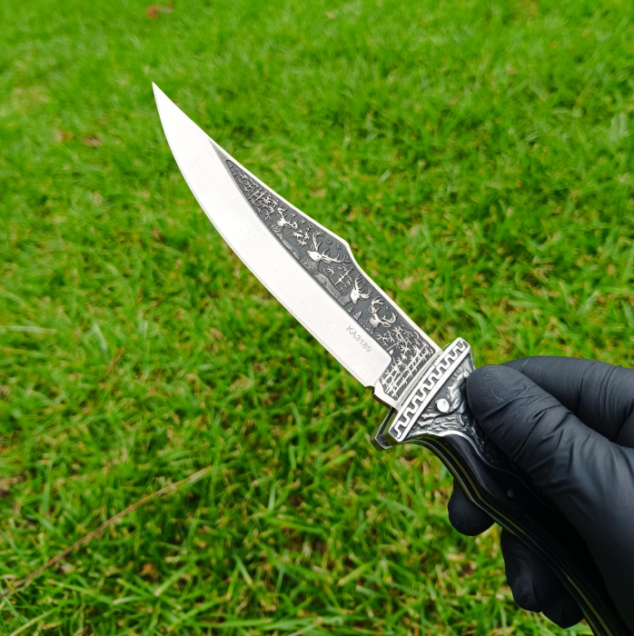 Cutit Solid Tip Briceag pentru Vanatoare, Camping, Pescuit, Drumetii cu husa GospodarMag.ro [4]